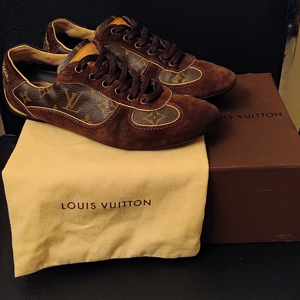 Louis Vuitton Brown Monogram Suede Sneakers